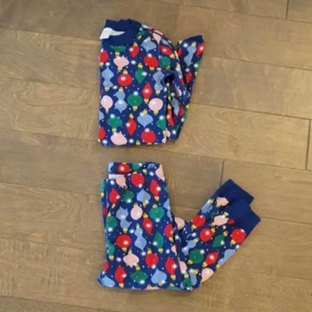 Hanna Andersson Shiny Bright Ornaments Pajamas Size 12